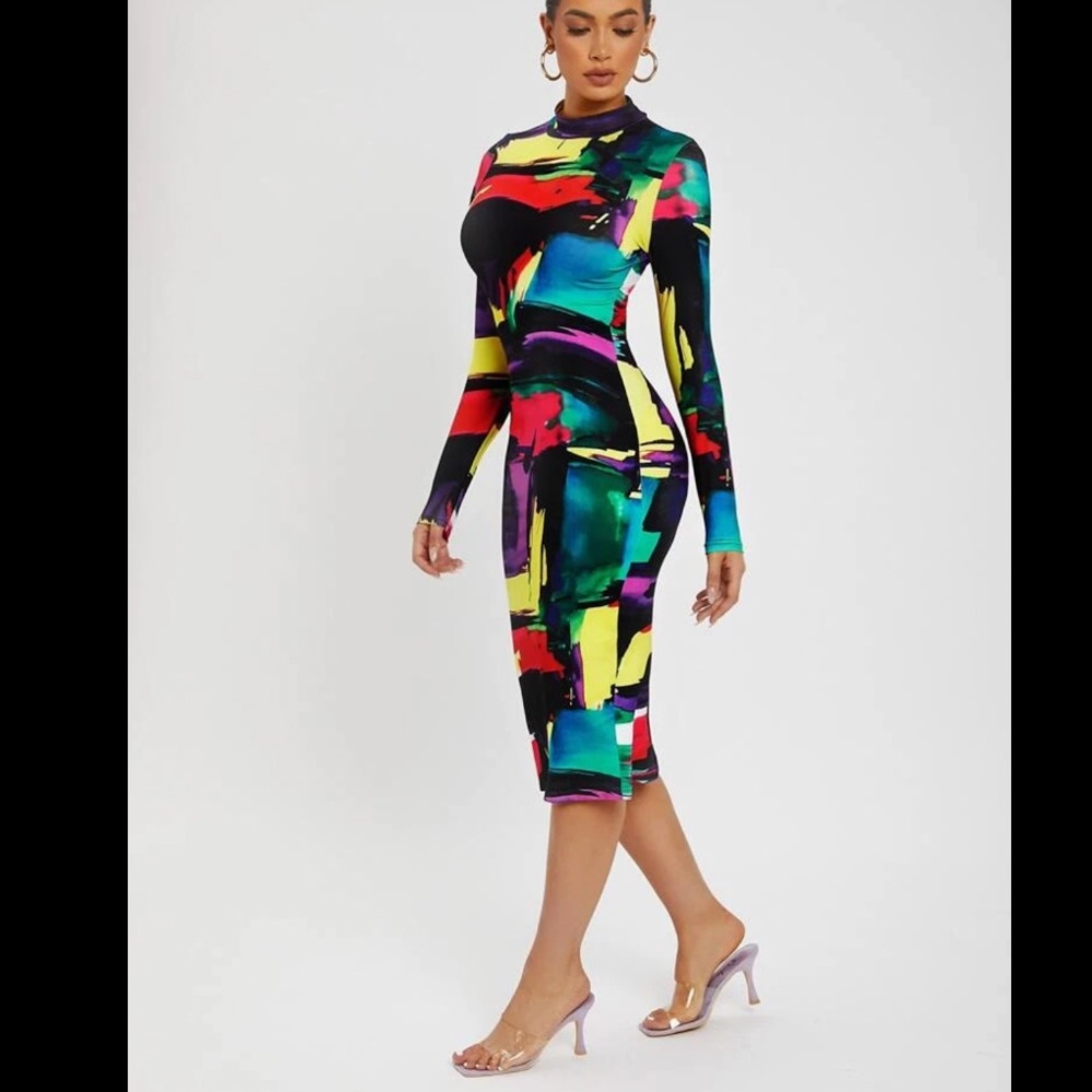 Colorblock Midi Dress - Picture 5 of 6